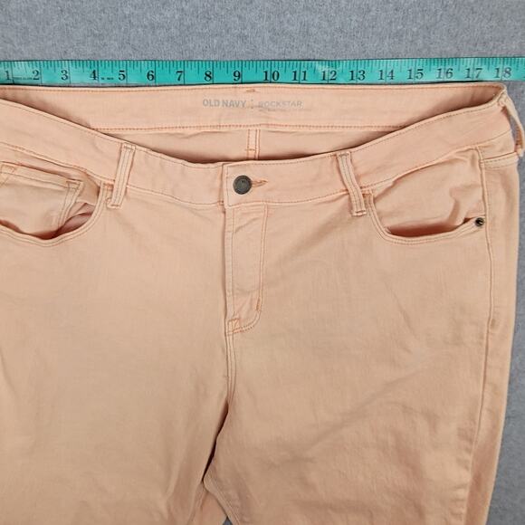 Old Navy Jeans Womens Size 16 Regular Rockstar Mid Rise Pink 34" Waist - Picture 7 of 10